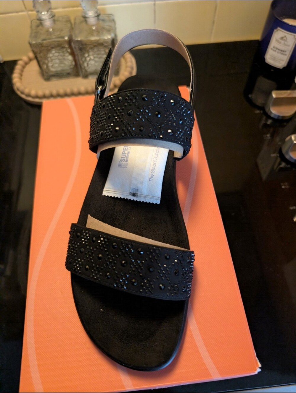 Easy Spirit NWT Black Embellished Women's Sandal - SIZE 11
